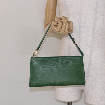 Louis Vuitton Pochette Accessoires Epi Leather, GREEN, LEATHER, Clutche & pouche