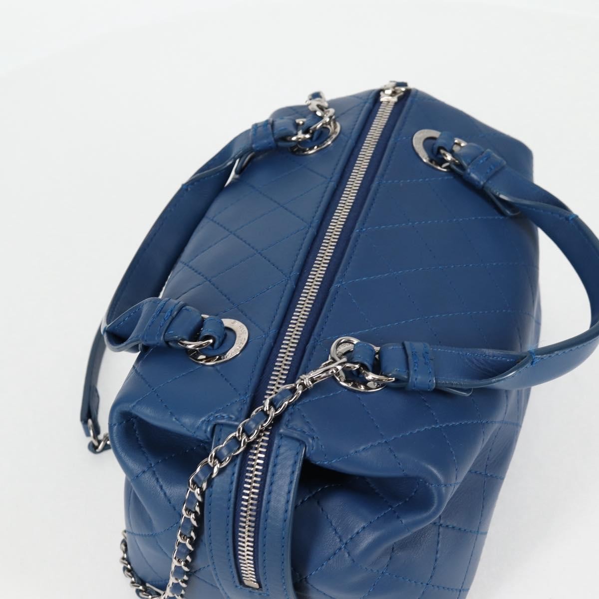 Chanel Doctor Bowling Bag Quilted Calfskin, BLUE, LEATHER, Handbag