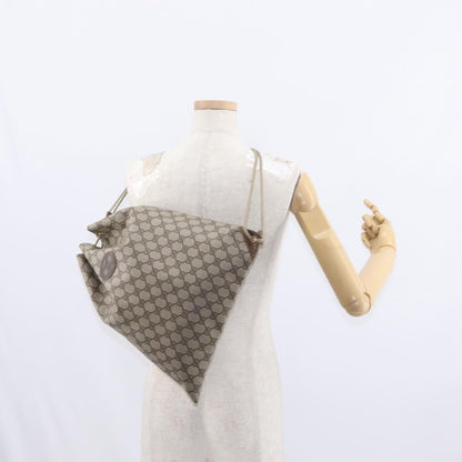 Gucci Drawstring Shoulder Bag GG Canvas with Leather, BEIGE, PVC, Shoulder bag