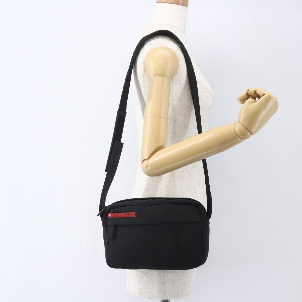 Prada Sport Zip Shoulder Bag Nylon, BLACK, NYLON, Shoulder bag