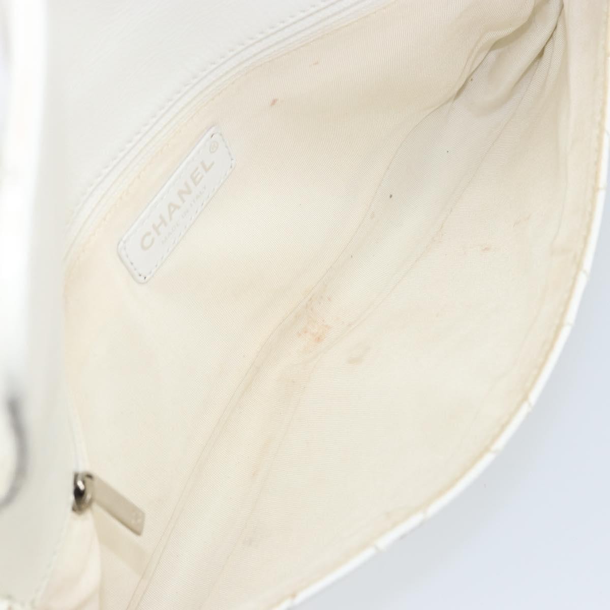 Chanel Vintage Timeless CC Adjustable Shoulder Bag Quilted Calfskin, White, Leather, Shoulder Bag