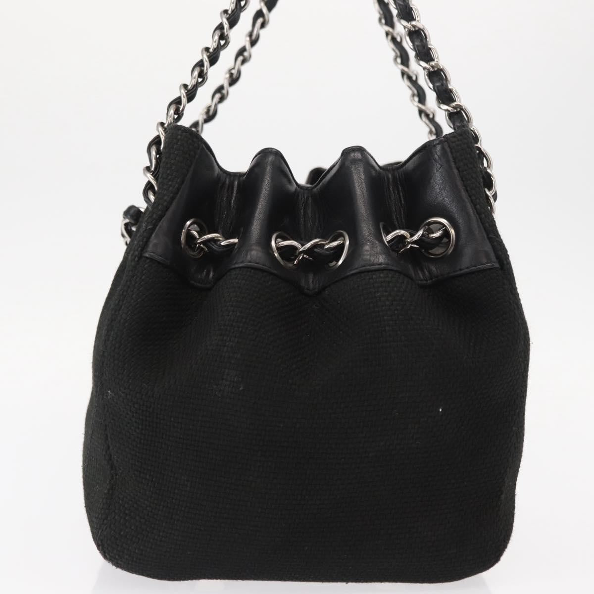 Chanel Vintage CC Charm Tote Chevron Canvas, BLACK, CANVAS, Tote bag