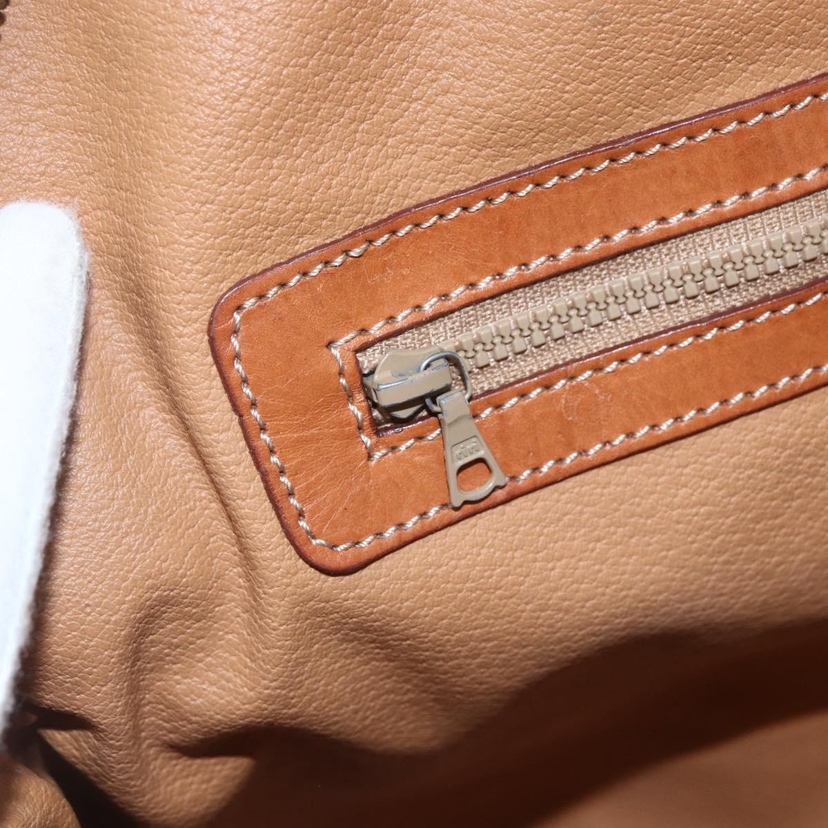 Celine Vintage Macadam Handbag Canvas and Leather, BROWN, CANVAS, Handbag