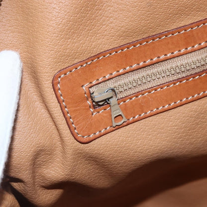 Celine Vintage Macadam Handbag Canvas and Leather, BROWN, CANVAS, Handbag