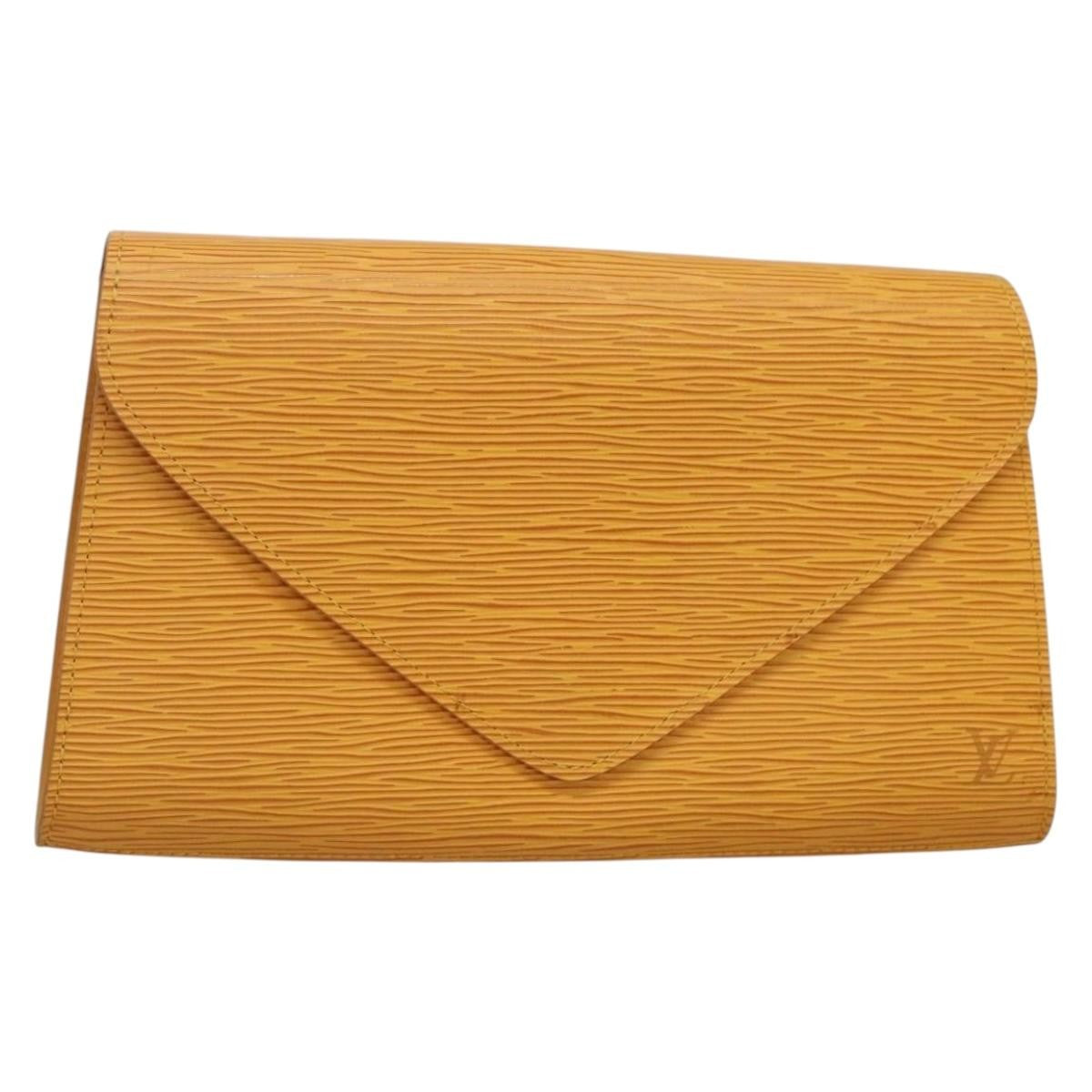 Louis Vuitton Art Deco Clutch Epi Leather, YELLOW, LEATHER, Clutche & pouche