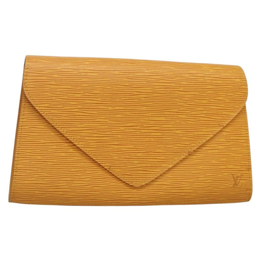 Louis Vuitton Art Deco Clutch Epi Leather, YELLOW, LEATHER, Clutche & pouche