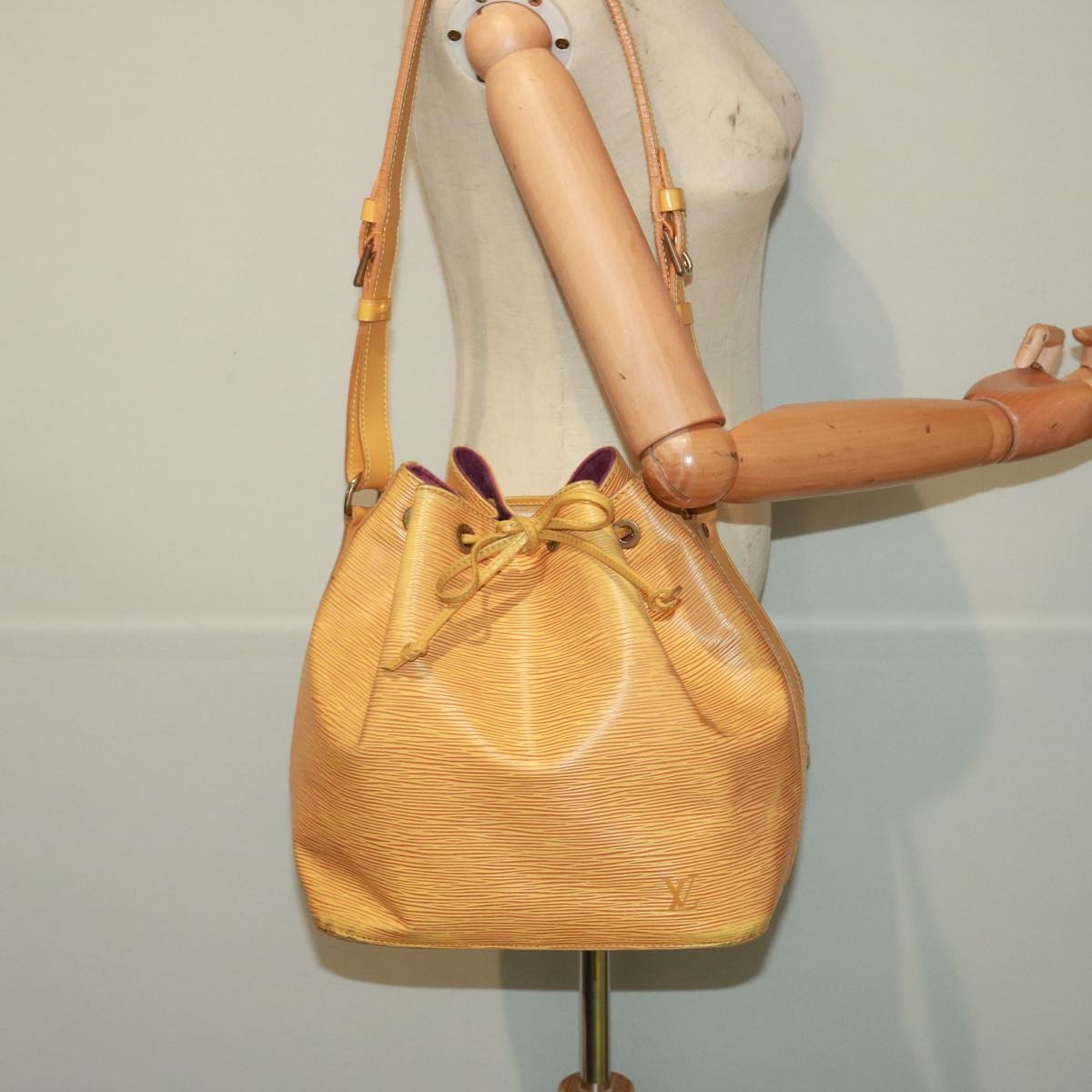 Louis Vuitton Petit Noe Handbag Epi Leather, YELLOW, LEATHER, Handbag