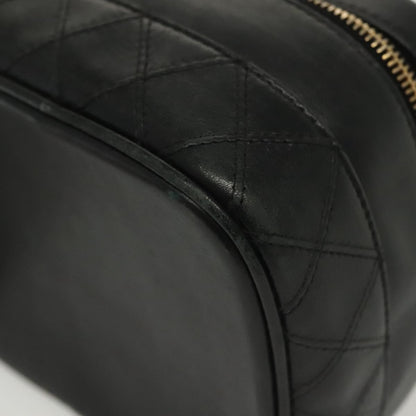 Chanel Vanity pouch Leather, BLACK, LEATHER, Toiletry Case