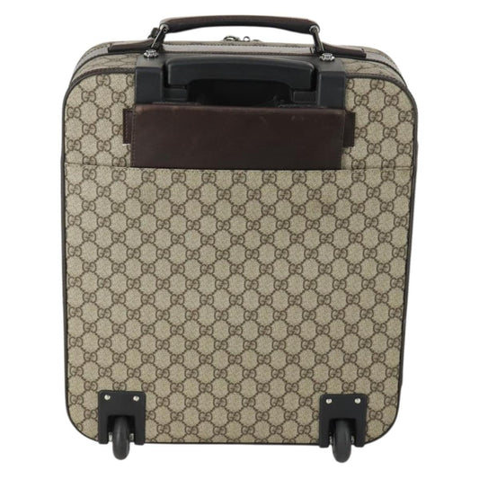 Gucci Web Trolley Rolling Luggage GG Coated Canvas, BEIGE, PVC, Travel bag