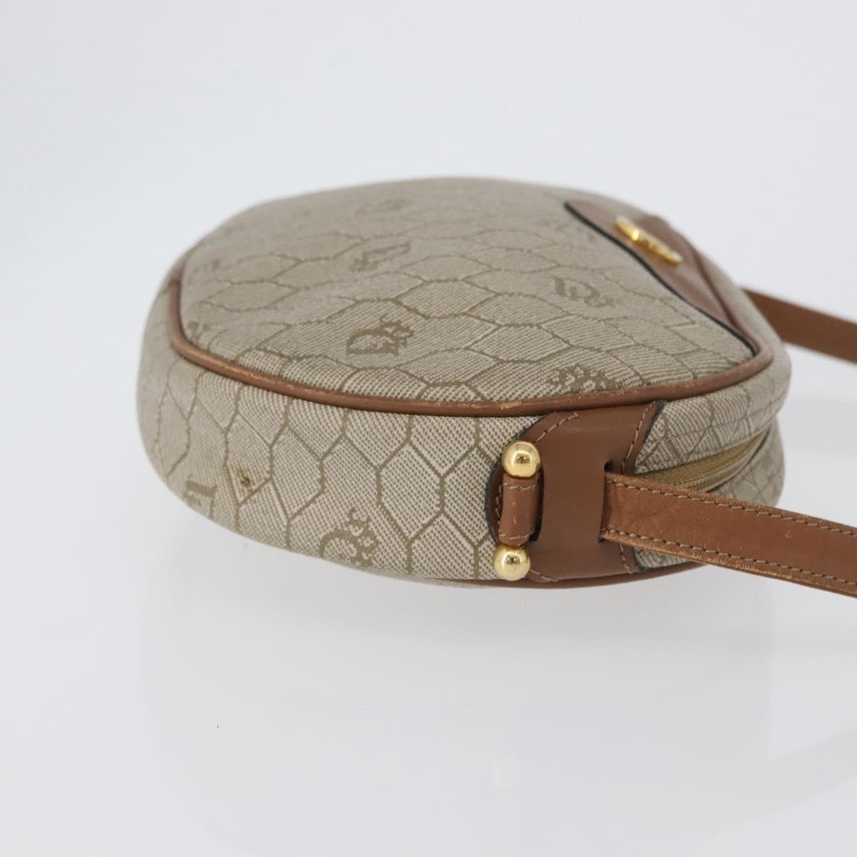 Christian Dior Vintage Honeycomb Shoulder Bag Canvas and Leather, BEIGE, CANVAS, Shoulder bag