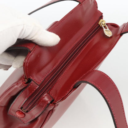 Celine Circle logo Leather, Burgundy, Leather, Tote Bag