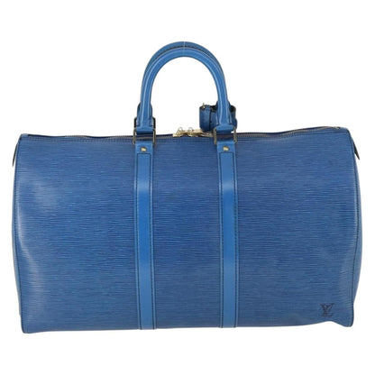 Louis Vuitton Keepall Bag Epi Leather, BLUE, LEATHER, Travel bag