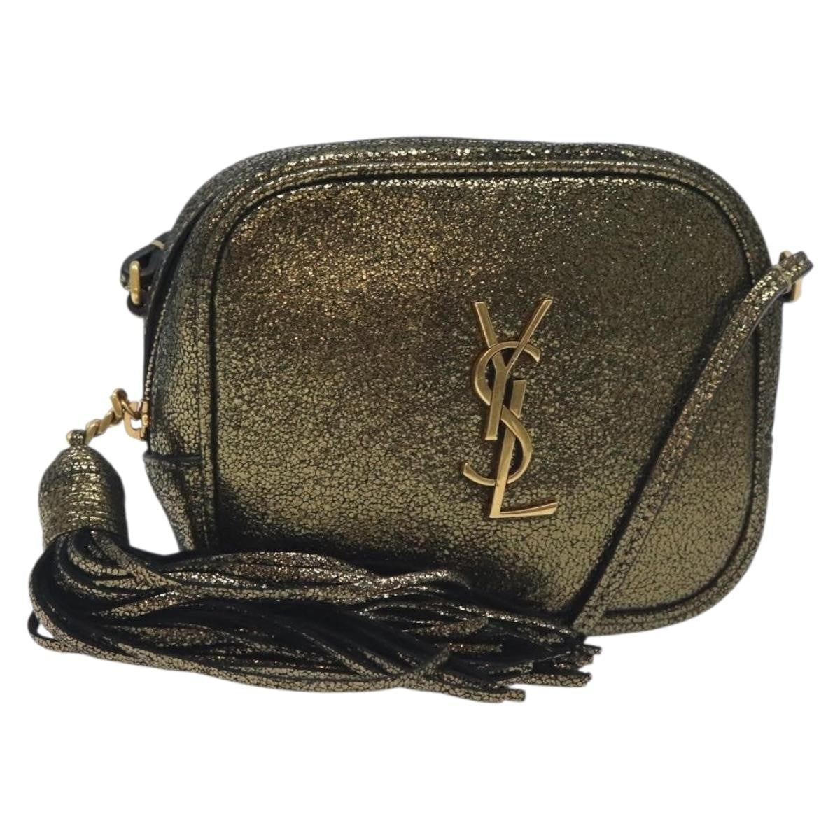 Saint Laurent Classic Monogram Blogger Crossbody Bag Leather, GOLD, LEATHER, Crossbody bag