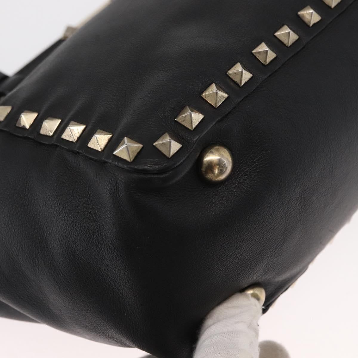 Valentino Garavani Rockstud Tote Textured Leather, BLACK, LEATHER, Tote bag