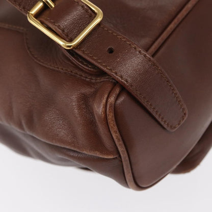 Gucci Vintage Bamboo Backpack Leather, BROWN, LEATHER, Backpack