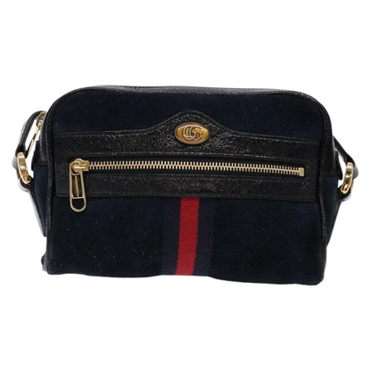 Gucci Ophidia Shoulder Bag Suede, NAVY, SUEDE, Shoulder bag