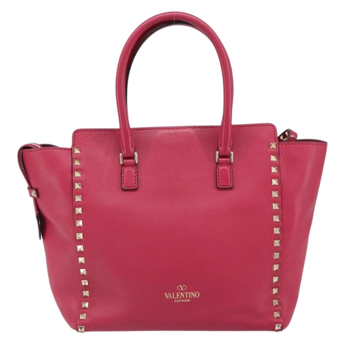 Valentino Garavani Rockstud Tote Rigid Leather, PINK, LEATHER, Tote bag