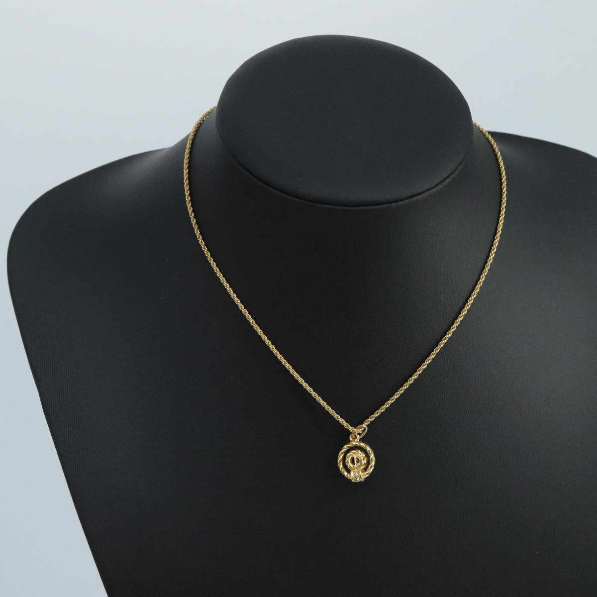 Christian Dior CD Pendant Necklace Metal, GOLD, METAL, Necklace
