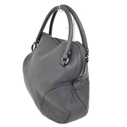Salvatore Ferragamo Gancini handbag Leather, GRAY, LEATHER, Handbag