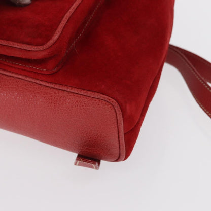 Gucci Vintage Bamboo Backpack Suede, RED, SUEDE, Backpack
