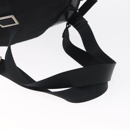 Prada Double Front Pocket Backpack Re-Nylon with Leather, BLACK, NYLON, Backpack