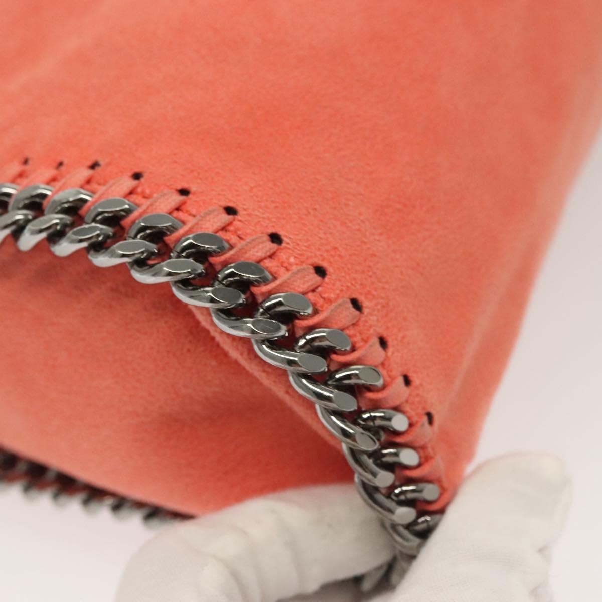 Stella McCartney Falabella Fold Over Bag Faux Suede, ORANGE, SUEDE, Shoulder bag