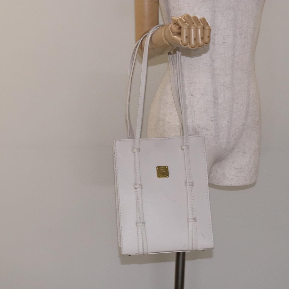 MCM Vintage Shoulder Bag Leather, WHITE, LEATHER, Shoulder bag