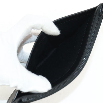 Saint Laurent Classic Monogram Zip Bill Pouch Leather, BLACK, LEATHER, Clutche & pouche