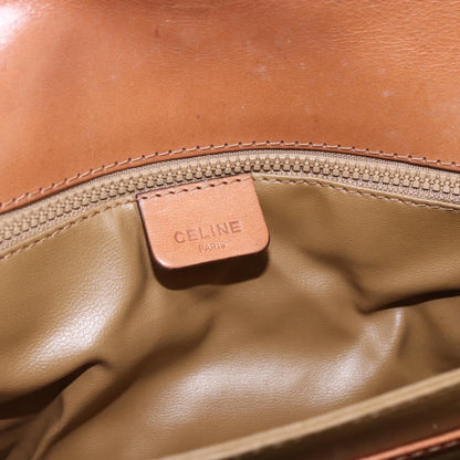 Celine Vintage Macadam Shoulder Bag Canvas and Leather, BROWN, CANVAS, Shoulder bag