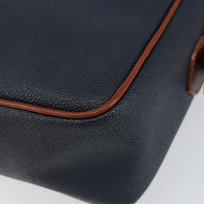 Burberry Vintage Shoulder Bag Leather, NAVY, LEATHER, Shoulder bag