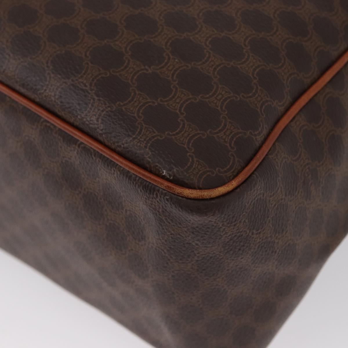 Celine Vintage Macadam Handbag Canvas and Leather, BROWN, CANVAS, Handbag