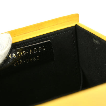 Fendi Logo Vertical Box Crossbody Bag Leather, YELLOW, LEATHER, Shoulder bag