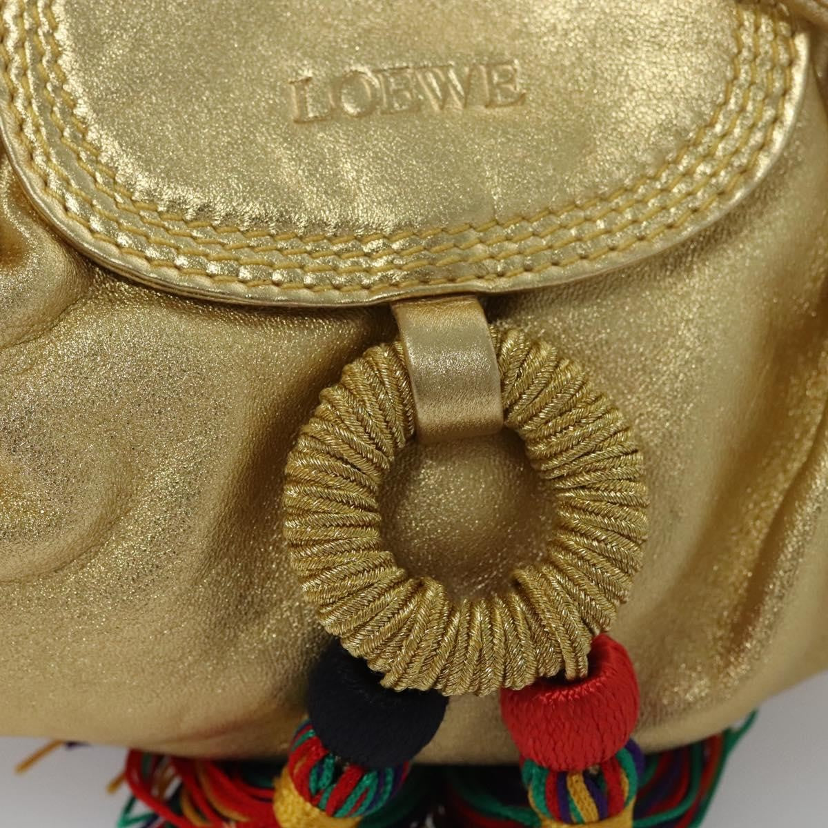 Loewe Vintage Crossbody Leather, GOLD, LEATHER, Shoulder bag