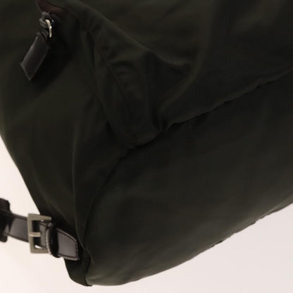 Prada Front Pocket Buckle Backpack Nylon, Khaki, Nylon, Backpack
