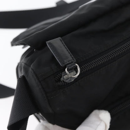 Prada Buckle Messenger Bag Tessuto, Black, Nylon, Shoulder Bag