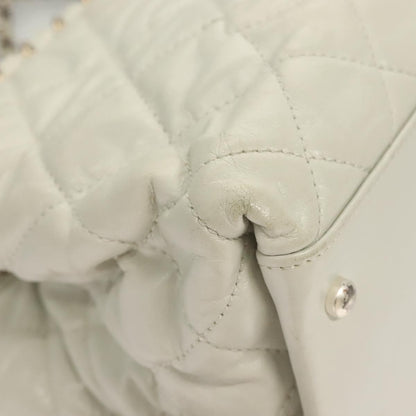 Chanel Chain Me Tote Quilted Calfskin, WHITE, LEATHER, Tote bag