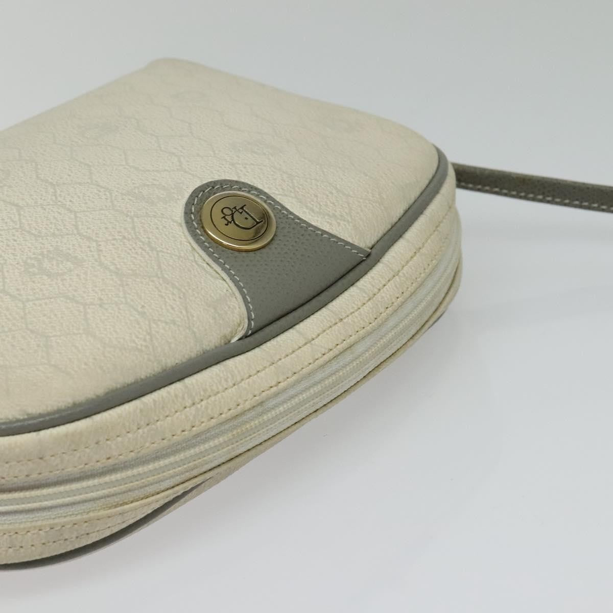 Christian Dior Vintage Honeycomb Shoulder Bag Canvas, WHITE, CANVAS, Shoulder bag