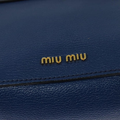 Miu Miu Flap Shoulder Bag Leather, BLUE, LEATHER, Shoulder bag