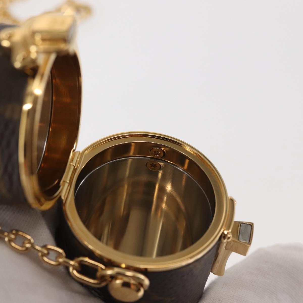 Louis Vuitton Lipstick Case on Chain Monogram Canvas, BROWN, CANVAS, Clutche & pouche