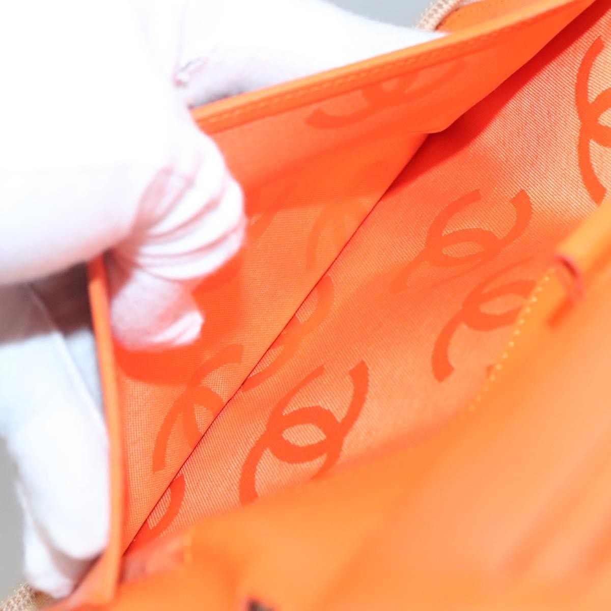 Chanel Cambon Zip Around Organizer Wallet Quilted Lambskin, ORANGE, LEATHER, Wallets