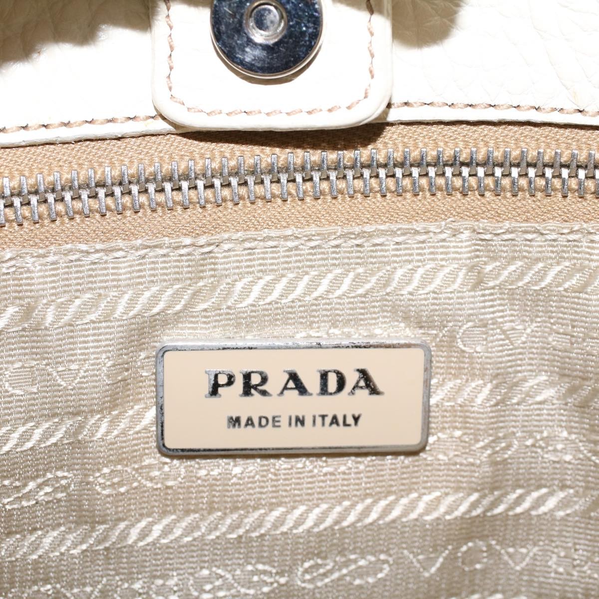 Prada Vintage Shoulder Bag Leather, White, Leather, Shoulder Bag