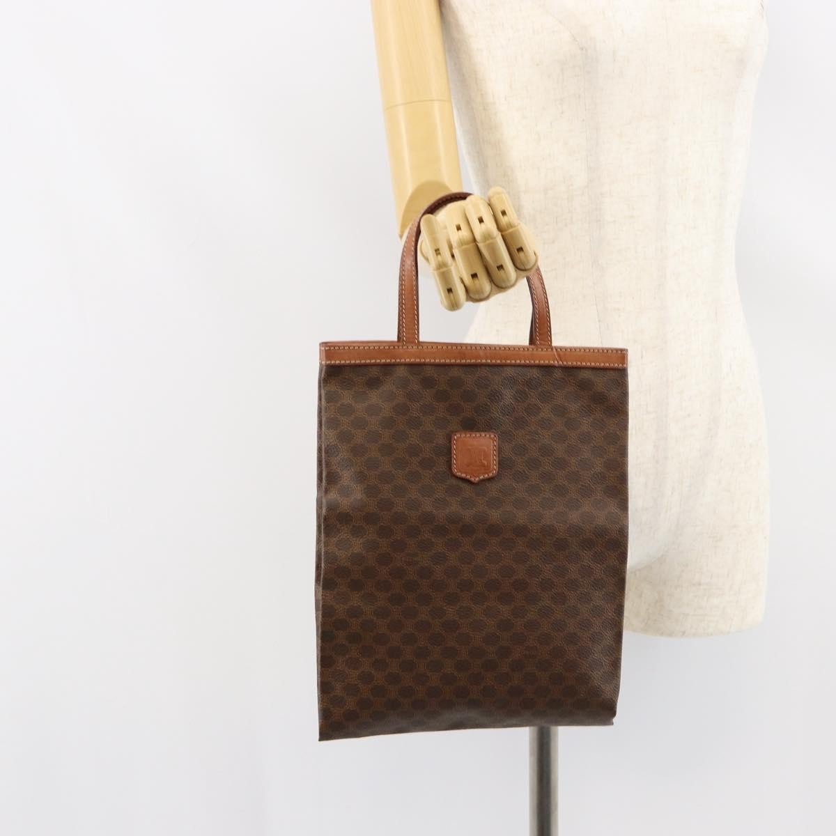 Celine Vintage Macadam Tote bag Canvas, BROWN, CANVAS, Tote bag