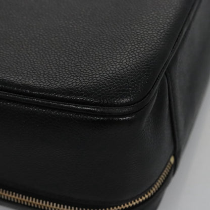 Chanel Vintage Timeless Zip Around Vanity Case Caviar, BLACK, LEATHER, Toiletry Case