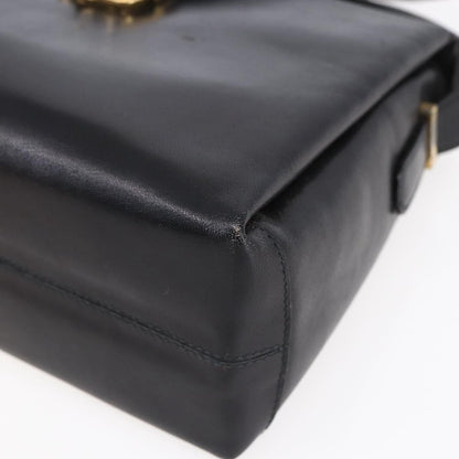 Celine Vintage Shoulder Bag Leather, BLACK, LEATHER, Shoulder bag