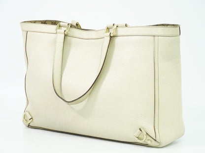 Gucci Abbey Leather with Gold hardware, ECRU, LEATHER, Tote bag