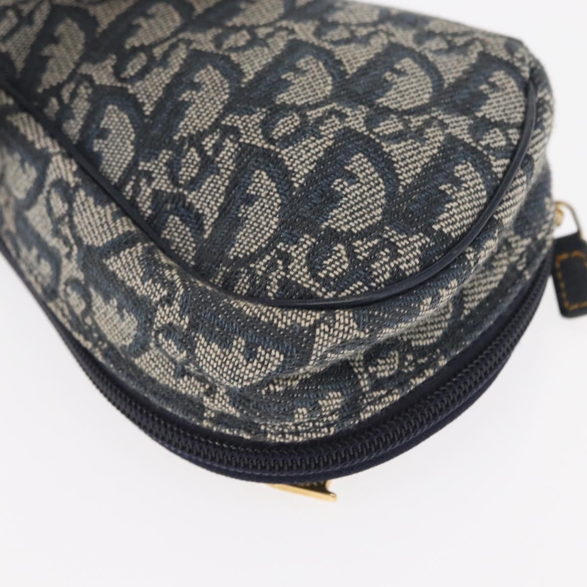 Christian Dior Saddle Zip Pouch Diorissimo Canvas, NAVY, CANVAS, Clutche & pouche