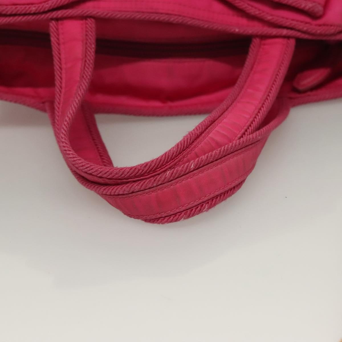 Prada Logo Bow Convertible Tote Tessuto with Leather, PINK, NYLON, Tote bag