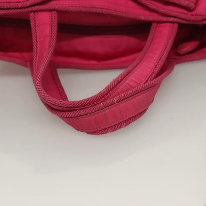 Prada Logo Bow Convertible Tote Tessuto with Leather, PINK, NYLON, Tote bag