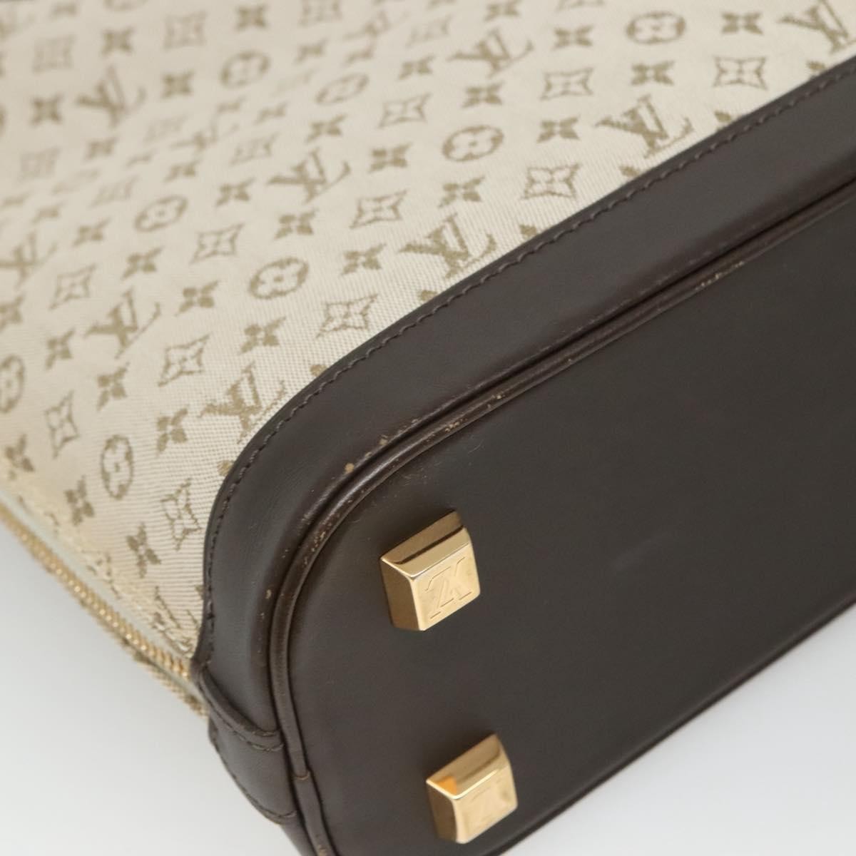 Louis Vuitton Alma Handbag Mini Lin Monogram, Khaki, Canvas, Handbag