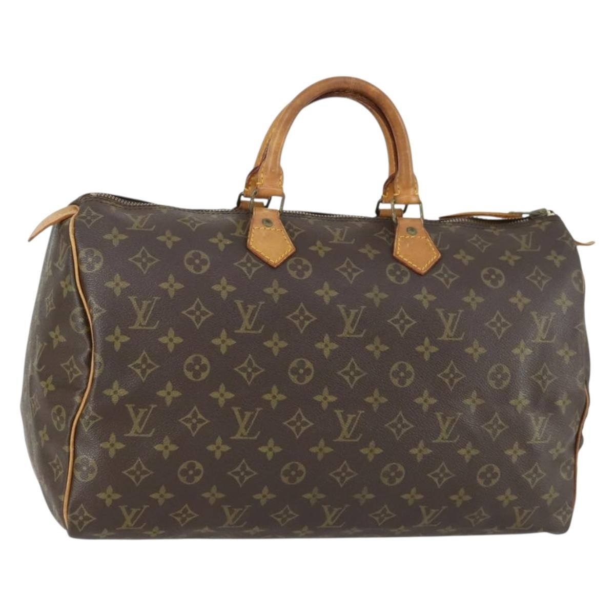 Louis Vuitton Speedy Handbag Monogram Canvas, BROWN, CANVAS, Travel bag